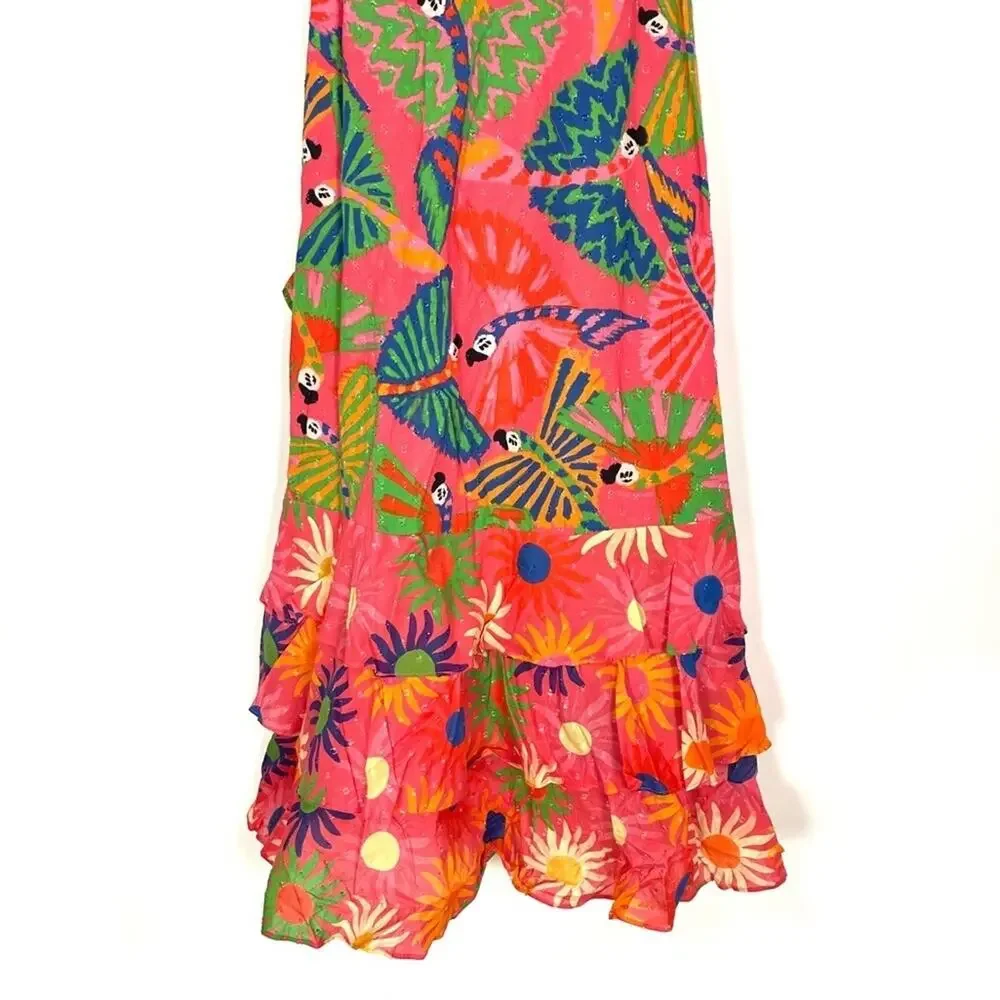 Farm Rio Macaw Ruffled Wrap Dress - Picture 11 of 14